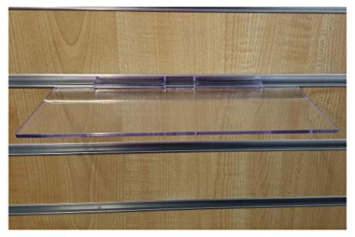 Product Cover Set of 10 Clear Slatwall Shelves 10 Inches Wide x 4 Inches Deep Retail Display
