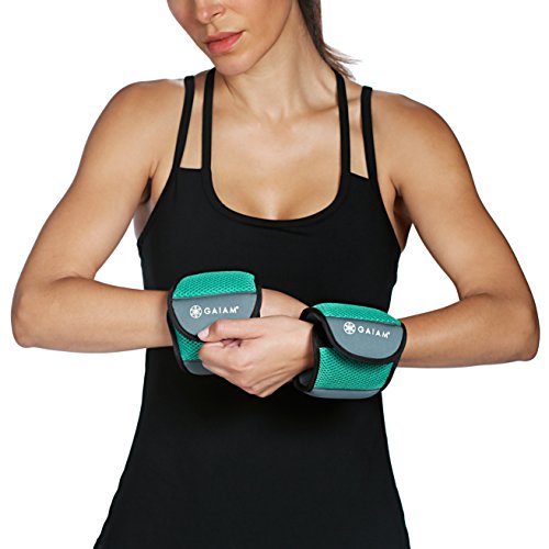 Product Cover Gaiam Wrist Weights Strength Training Weight Sets for Women & Men with Adjustable Straps - Walking, Running, Pilates, Yoga, Dance, Aerobics, Cardio Exercises (3lb Set - Two 1.5lb weights)