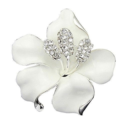Product Cover JewelryHouse Fancy Vintage Rose Flower Colourful Women Brooch Pin (White)