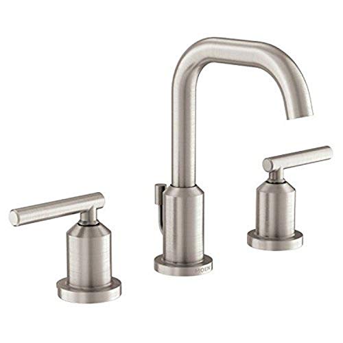 Product Cover Moen WS84229SRN Gibson Two-Handle High Arc Bathroom Faucet, Spot Resist Brushed Nickel