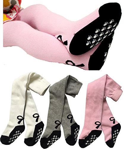 Product Cover Toptim Baby Girl's Tights Stockings Toddler Non-skid Leggings Pants 3-Pack 6-12 M