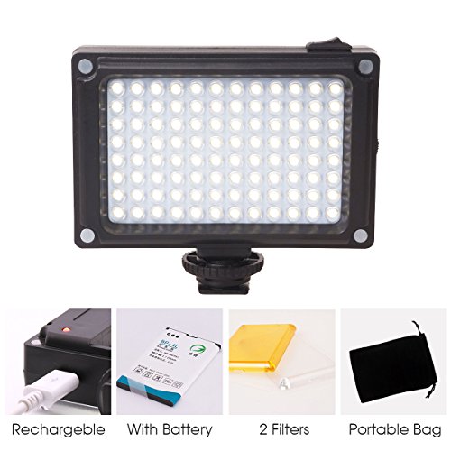 Product Cover Rechargeble 96 LED Video Light,Ulanzi Pocket Mini on Camera Led Light with 2500mAh Battery and Magnet Filters for Sony Panasonic Canon Nikon DSLR Camcorder