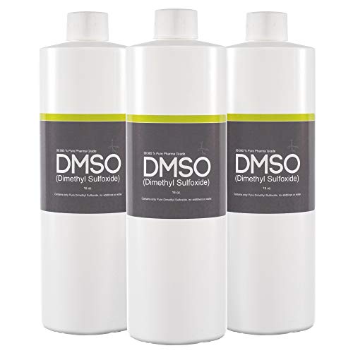 Product Cover DMSO Dimethyl Sulfoxide 3 Bottles of 16 oz Low Odor 99.995% Pure Pharma Grade, BPA Free
