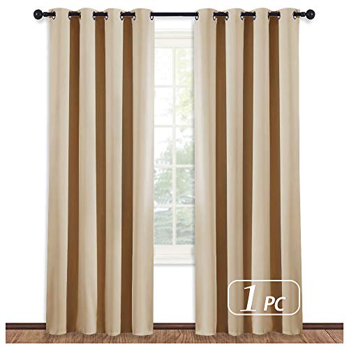 Product Cover NICETOWN Room Darkening Biscotti Beige Curtain - Modern Design Light Reducing & Privacy Protection Short Window Drape/Drapery for Kid's Room, 52x84 inches, 1 Piece