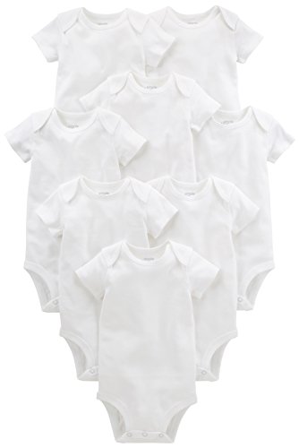 Product Cover Simple Joys by Carter's Baby 8-Pack Short-Sleeve Bodysuit, White, Newborn