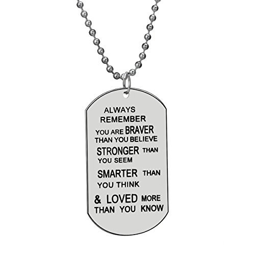 Product Cover Always Remember You are Braver Than You Believe Jewelry Pendant Necklace Inspirational Gifts