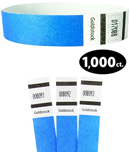 Product Cover Tyvek Wristbands - Goldistock Original Series Horizon Neon Blue 1,000 Count - ¾
