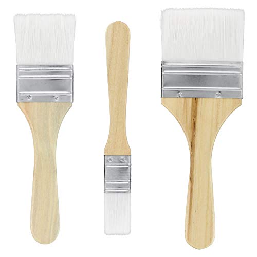 Product Cover US Art Supply 3 Pack of Variety Size Synthetic Bristle Paint, Chip and Utility Paint Brushes for Paint, Stains, Varnishes, Glues, and Gesso