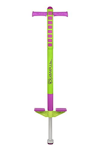 Product Cover Flybar Limited Edition Foam Maverick Pogo Stick for Kids - Two New Rubber Hand Grips (Lime/Purple)