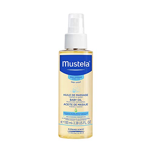 Product Cover Mustela Baby Oil, Moisturizing Oil for Baby Massage, with Natural Avocado Oil, Pomegranate and Sunflower Seed Oil, 3.38 Ounce