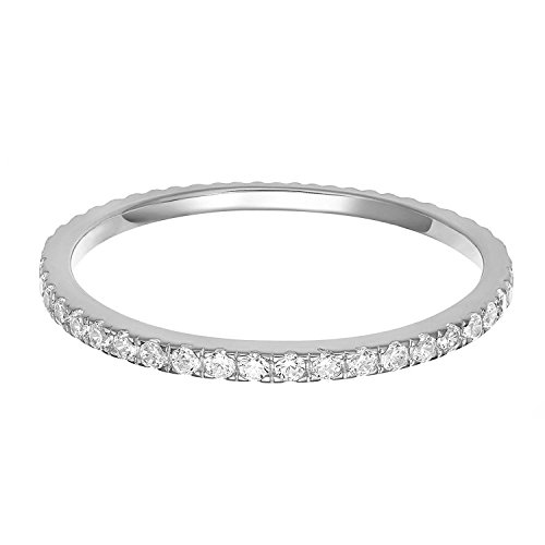 Product Cover PAVOI AAAAA CZ Sterling Silver Cubic Zirconia Stackable Eternity Ring - Size 7