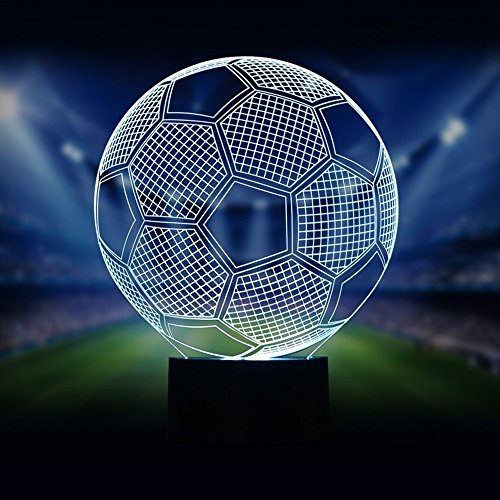 Product Cover World Cup 2018 Cool Night Lights- Football 3D Optical Illusion LED Night Lights -7 Color Change with USB Cable Soccer 3D Light for Kids Unique Lighting Effect Special Visualization Home Decor