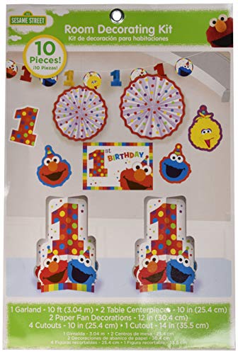 Product Cover amscan 1st Birthday Elmo Room Decorating Kit 10 Piece Party Supplies Elmo Sesame Street Fun to be One!