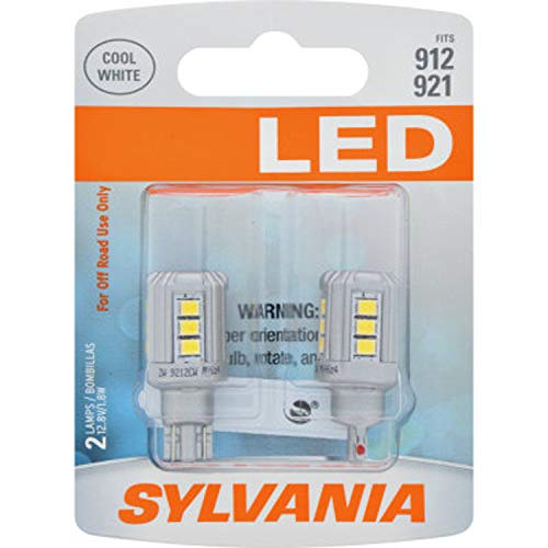 Product Cover SYLVANIA - 912 LED White Mini Bulb - Bright LED Bulbs, Ideal for Backup, Courtesy, Daytime Running Light (DRL), Dome, Door Mirror and More. (Contains 2 Bulbs)