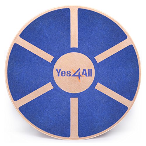 Product Cover Yes4All Wooden Wobble Balance Board - Exercise Balance Stability Trainer 15.75 inch Diameter - Blue - ²L6CJZ