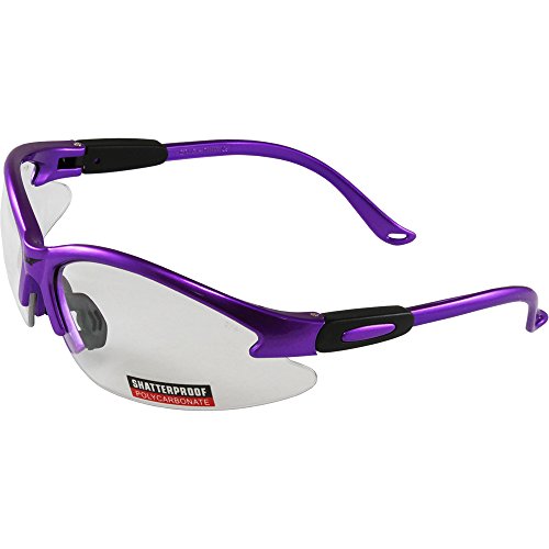 Product Cover Global Vision Cougar Purple Frame Safety Glasses Clear Lens