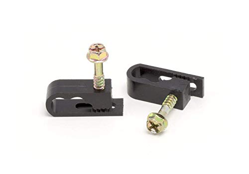 Product Cover THE CIMPLE CO - Dual, Twin, or Siamese Coaxial Cable Clips, Cat6, Electrical Wire Cable Clip, 1/2 in Screw Clip and Fastener, Black (100 Pieces per Bag)