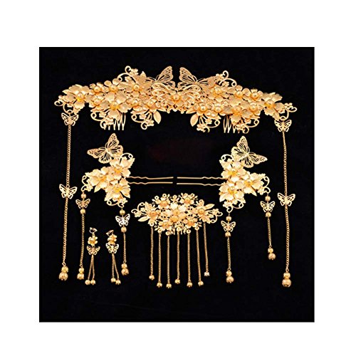 Product Cover Chinese Ancient Bridal Hair Ornaments Wedding Hair Styling Earrings Sets Accessories Hairpin, 01