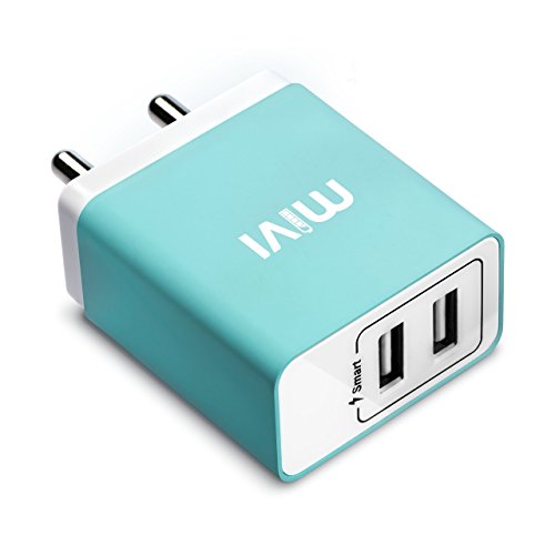 Product Cover Mivi WC231 3.1A Dual Port Smart Wall Charge Adapter - (Blue)
