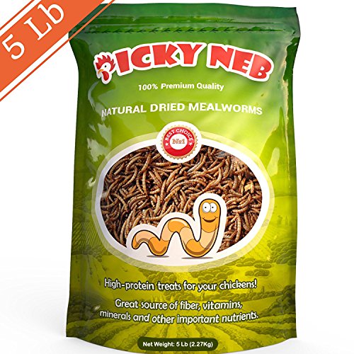 Product Cover PICKY NEB 100% Non-GMO Dried Mealworms 5 lb - Whole Large Meal Worms Bulk - High-Protein Treats Perfect for Your Chickens, Ducks, Wild Birds