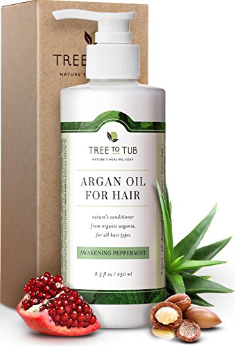 Product Cover Moisturizing Argan Oil Conditioner by Tree To Tub - pH 5.5 Balanced Hydrating Hair Conditioner for Soft, Shiny Hair and Calm Scalp with Organic Coconut Oil, Mint Essential Oil 8.5 oz