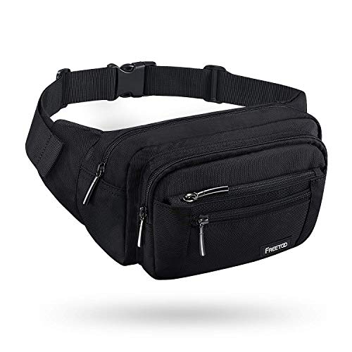 Product Cover FREETOO Waist Pack Bag Fanny Pack for Men&Women Hip Bum Bag with Adjustable Strap for Outdoors Workout Traveling Casual Running Hiking Cycling (Black)