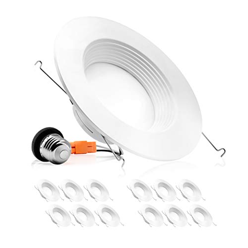 Product Cover Parmida (12 Pack) 5/6 inch Dimmable LED Downlight, 12W (100W Replacement), Baffle Design, Retrofit Recessed Lighting, Can Light, LED Trim, 3000K (Soft White), 1000lm, ENERGY STAR & ETL