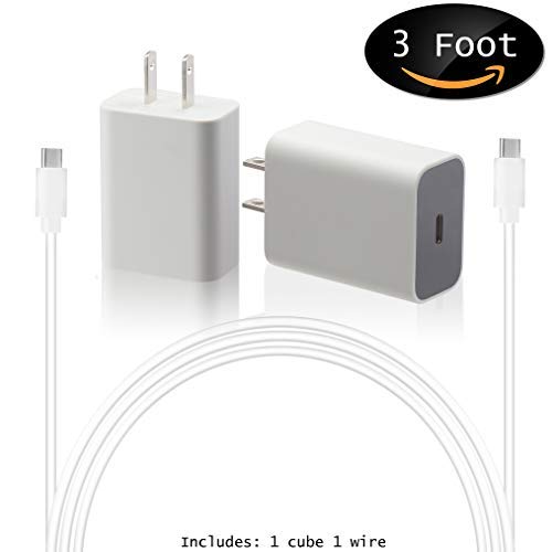 Product Cover Google USB-C Charging Rapidly Charger for 2nd & 3rd Gen Pixel devices (18W 3A Charger + 3 Foot USB-C, C-C Cable)