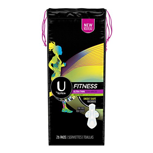 Product Cover U by Kotex Unscented Heavy Absorbency Fitness Ultra Thin Pads with Wings, 26 Count