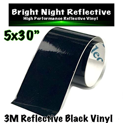 Product Cover Bright Night Reflective 3M Motorcycle Helmet Safety Tape Decal Sticker Kit DYI (Black, 5x30)