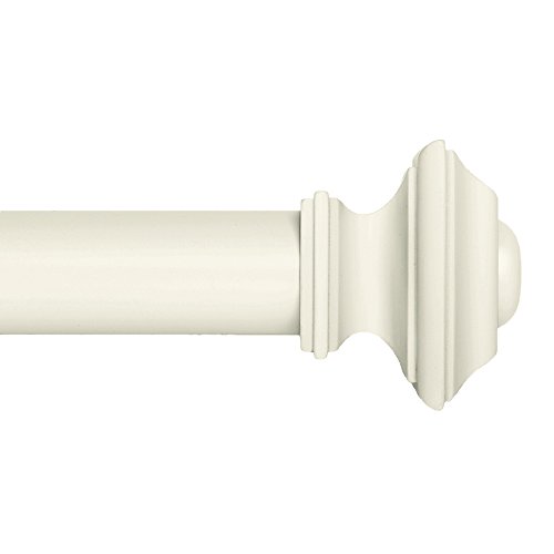 Product Cover Ivilon Drapery Window Curtain Rod Set - Square Design 1 1/8 Rod. 72 to 144 Inch. Ivory/White