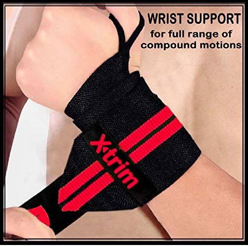 Product Cover Xtrim Washable Elasticized Polyester Wrist Support (Red Line, 18-inch) - Pack of 2
