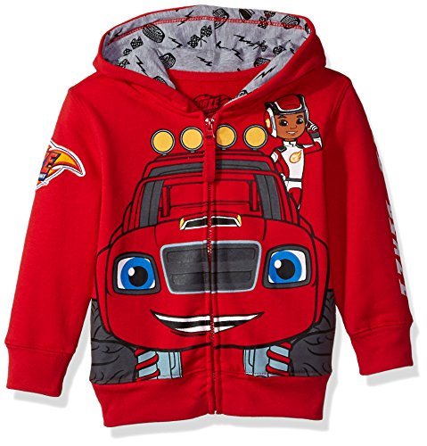 Product Cover Nickelodeon Boys' Toddler Monster Machines Lets Blaze Hoodie, Red, 4T