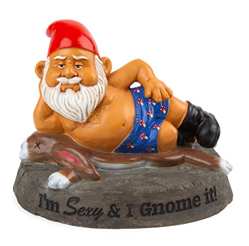 Product Cover BigMouth Inc Sexy Garden Gnome, 7-inch Tall Funny Naked Lawn Gnome Statue, Garden Decoration