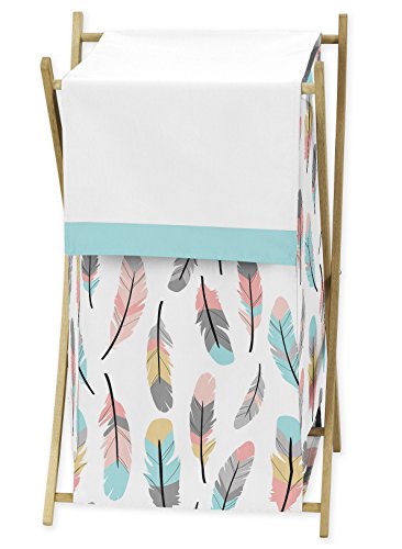 Product Cover Sweet Jojo Designs Baby Children Kids Clothes Laundry Hamper for Feather Collection Bedding Set
