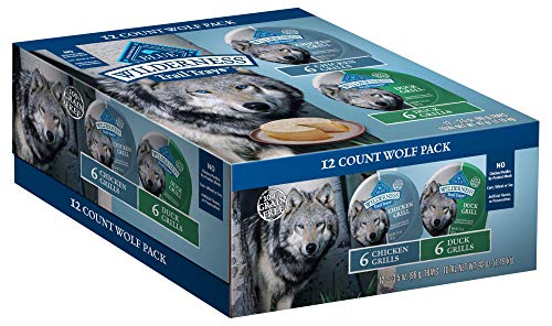 Product Cover Blue Buffalo Wilderness Trail Trays High Protein Grain Free, Natural Adult Wet Dog Food Cups Variety Pack, Chicken & Duck 3.5-Oz (12Pack/1Case- 6 Of Each Flavor)