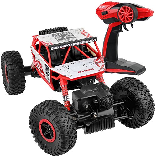 Product Cover Click N' Play Remote Control Car 4WD Off Road Rock Crawler Vehicle 2.4 GHz, Red