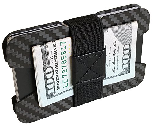 Product Cover FIDELO Carbon Fiber Minimalist Wallet - Slim Credit Card Holder Money Clip Wallets for Men - Designed for Front Pocket EDC & Travel - Light Weight & Compact: 3.6