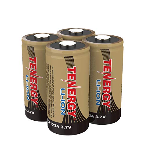 Product Cover Arlo Certified: Tenergy 3.7V Li-ion Rechargeable Battery for Arlo Security Cameras (VMC3030/VMK3200/VMS3330/3430/3530) 650mAh RCR123A UL UN Certified 4 Pack
