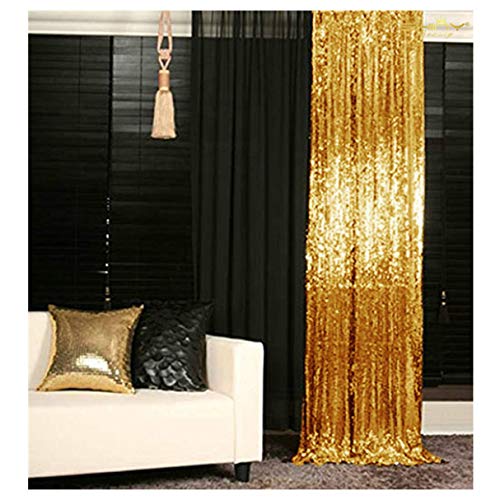 Product Cover ShiDianYi Gold-Sequin BACKDROP-2FTx8FT Sequin Photo Backdrop,Photo Booth Background,Sequence Christmas Backdrop Curtain