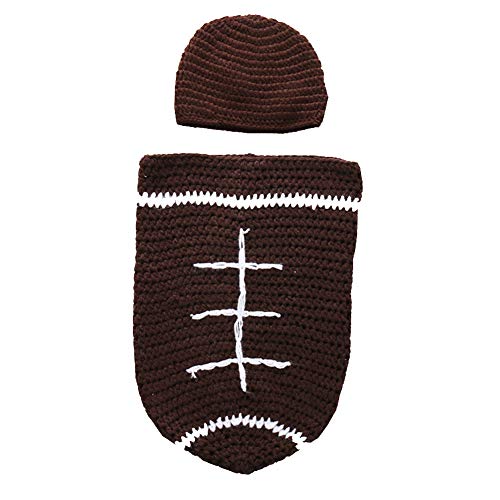 Product Cover Wowstar MSFS Baby Photo Prop Outfit Newborn Knitted Crochet Football Cocoon Sleeping Bag Costume(Football Cocoon)