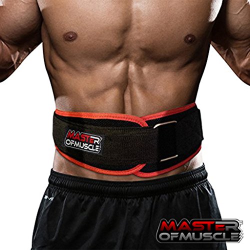 Product Cover Master of Muscle Workout Weight Lifting Belt for Men and Women - Contoured and Neoprene Lightweight for Comfortable Back Support - Ideal for Squat, Powerlifting, Deadlift Training (X-Large)