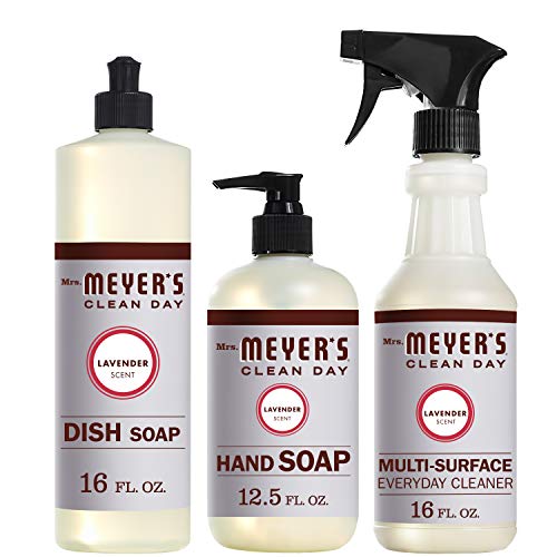 Product Cover Mrs. Meyer's Clean Day Kitchen Basics Set, Lavender, 3 ct: Dish Soap (16 fl oz), Hand Soap (12.5 fl oz), Multi-Surface Everyday Cleaner (16 fl oz)