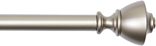 Product Cover AmazonBasics 1-Inch Wall Curtain Rod with Urn Finials, 72 to 144 Inch, Nickel