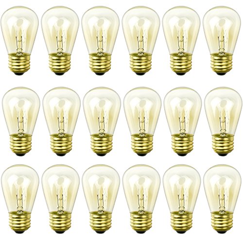 Product Cover Newhouse Lighting S14INC18 S14INC6-3 Outdoor Weatherproof S14 Incandescent Replacement String Light Bulbs | Standard Base | 18-Pack, Clear, Piece
