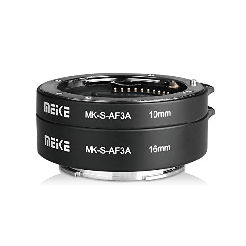 Product Cover MEIKE MK-S-AF3A Metal Auto Focus Macro Extension Tube Adapter Ring (10mm+16mm) for Sony Mirrorless E-Mount FE-Mount A7 NEX Camera A7 A7M2 NEX3 NEX5 NEX6 NEX7 A5000 A5100 A6000 A6300 A6500 A9 A7III