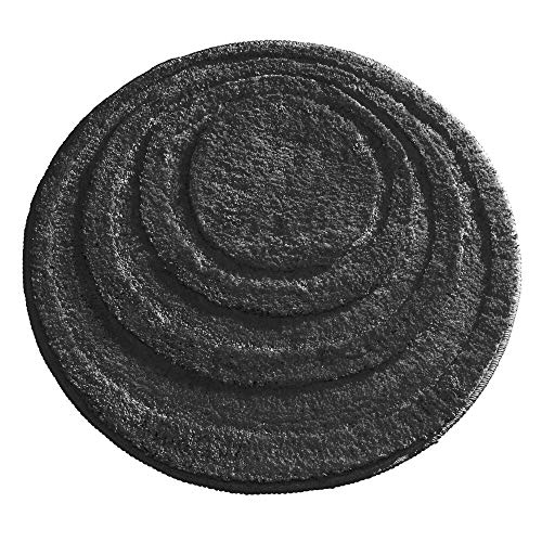 Product Cover mDesign Soft Microfiber Polyester Non-Slip Round Spa Mat, Plush Water Absorbent Accent Rug for Bathroom Vanity, Bathtub/Shower - Concentric Circle Design, Machine Washable - 24