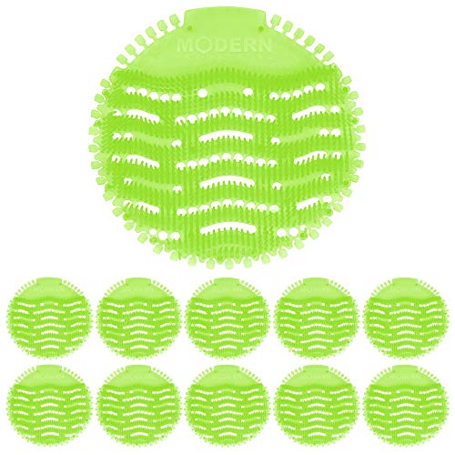 Product Cover Urinal Screen & Deodorizer (10-Pack) by Modern Industrial - Fits Most Top Urinal Brands at Restaurants, Offices, Schools, etc. (Green Mint)