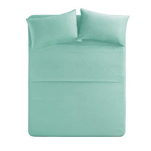Product Cover Comfort Spaces Ultra Soft Hypoallergenic Microfiber 6 Piece Set, Wrinkle Fade Resistant Sheets with Pillow Cases Bedding, Full, Aqua