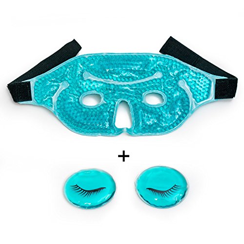 Product Cover Eye Mask with Gel Beads, PLUS Eye Pads, Great for Pain Relief, Reusable Hot and Cold Eye Mask Therapy Compress